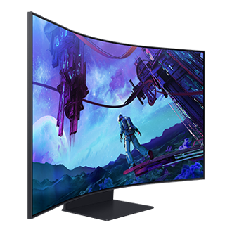 55" Odyssey Ark 2<sup>nd</sup> Gen. G97NC L-Perspective-Horizontal Black 