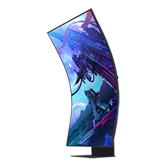 55" Odyssey Ark 2<sup>nd</sup> Gen. G97NC R-Perspective-Vertical Black 