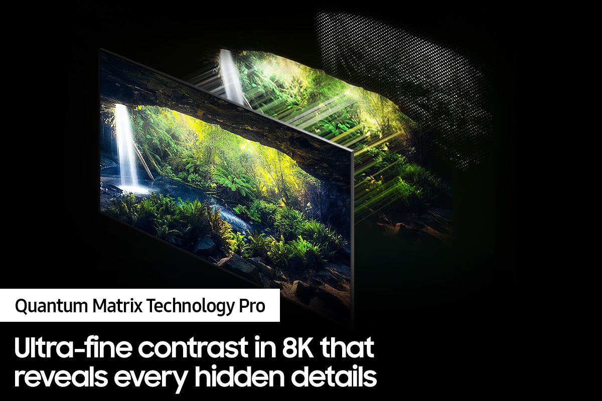 Neo QLED TV QN800B with Quantum Matrix Technology Pro discovers great detail in in both the darkest and brightest scenes