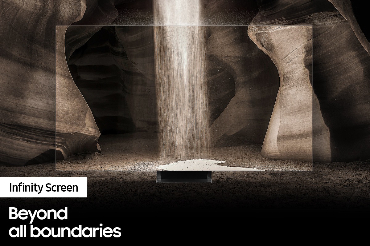 QLED TV QN900B Infinity screen is showing the scene as if there is no bezel