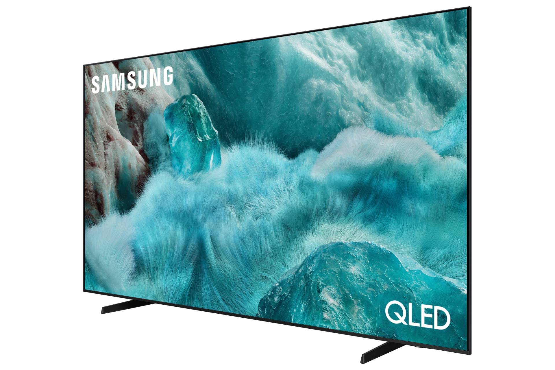 {size}" QLED Q7F 4K Samsung Vision AI Smart TV (2025) R-Perspective Black 