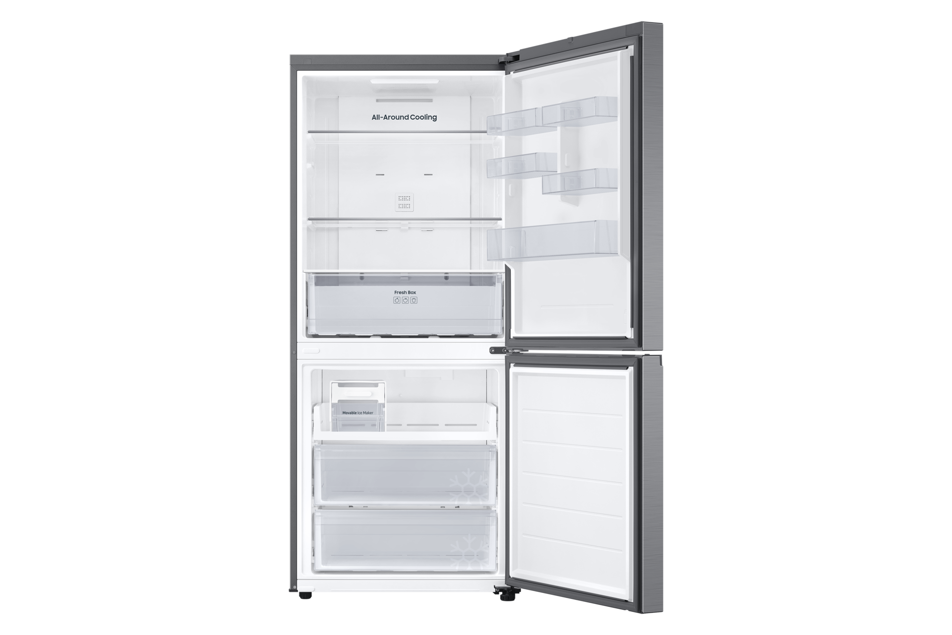 RB6000D Bottom Mount Freezer Refrigerator with SmartThings AI Energy Mode and  SpaceMax™ technology Front-Open Refined Inox 