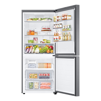 RB6000D Bottom Mount Freezer Refrigerator with SmartThings AI Energy Mode and  SpaceMax™ technology Front-Open-With-Food Refined Inox 
