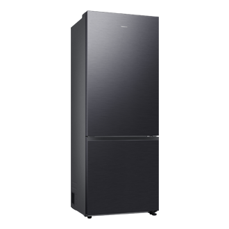 RB6000D Bottom Mount Freezer Refrigerator with SmartThings AI Energy Mode and Metal Cooling L-Perspective Black Doi 
