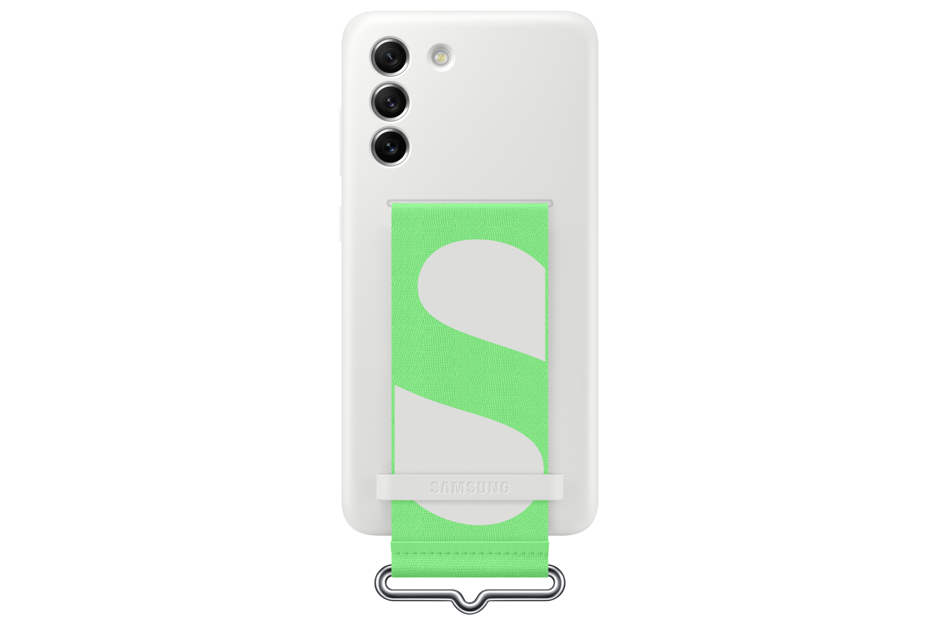 S21 FE 5G Silicone Cover with White Strap - Price
