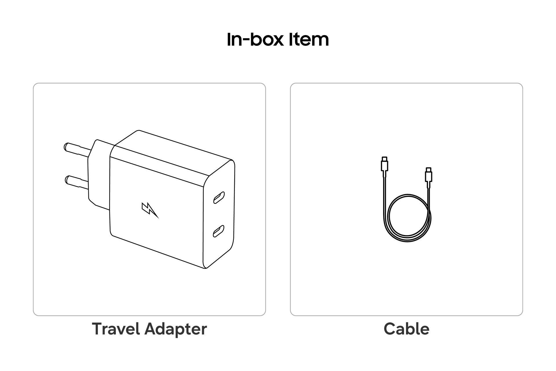 50W Duo Power Adapter with Cable Black