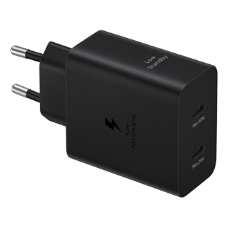 50W Power Adapter Duo Front Black 