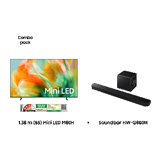 1.38 m 55 Mini LED M80H & Soundbar HW-Q800H Black