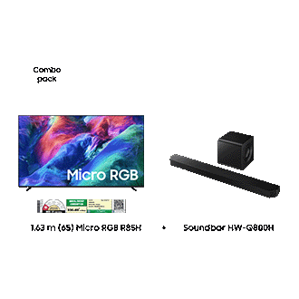 1.63 m 65 Micro RGB R85H and Soundbar HW-Q800H Black