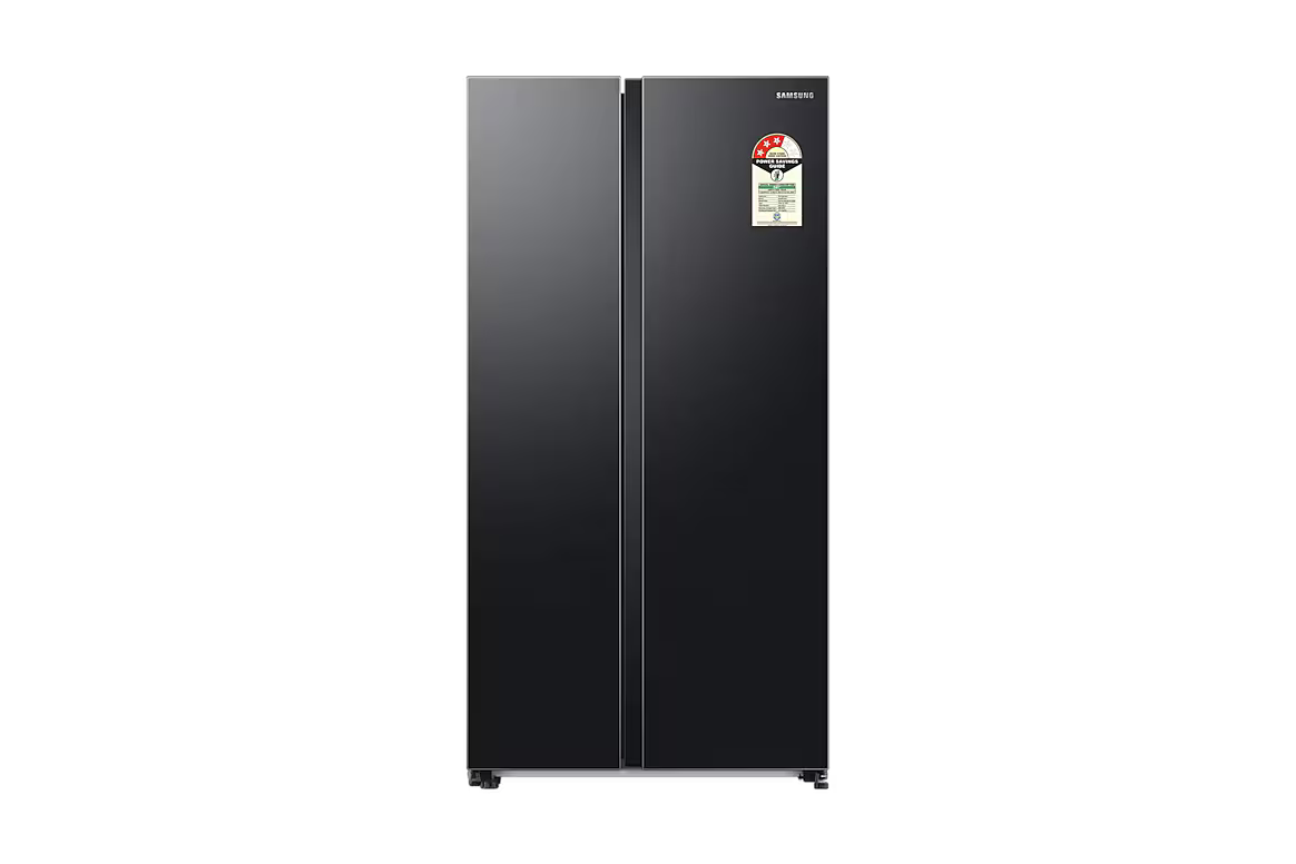SBS Refrigerator RS76CG8003B1 and Front Load Washing Machine WW12DG5B24AX Black
