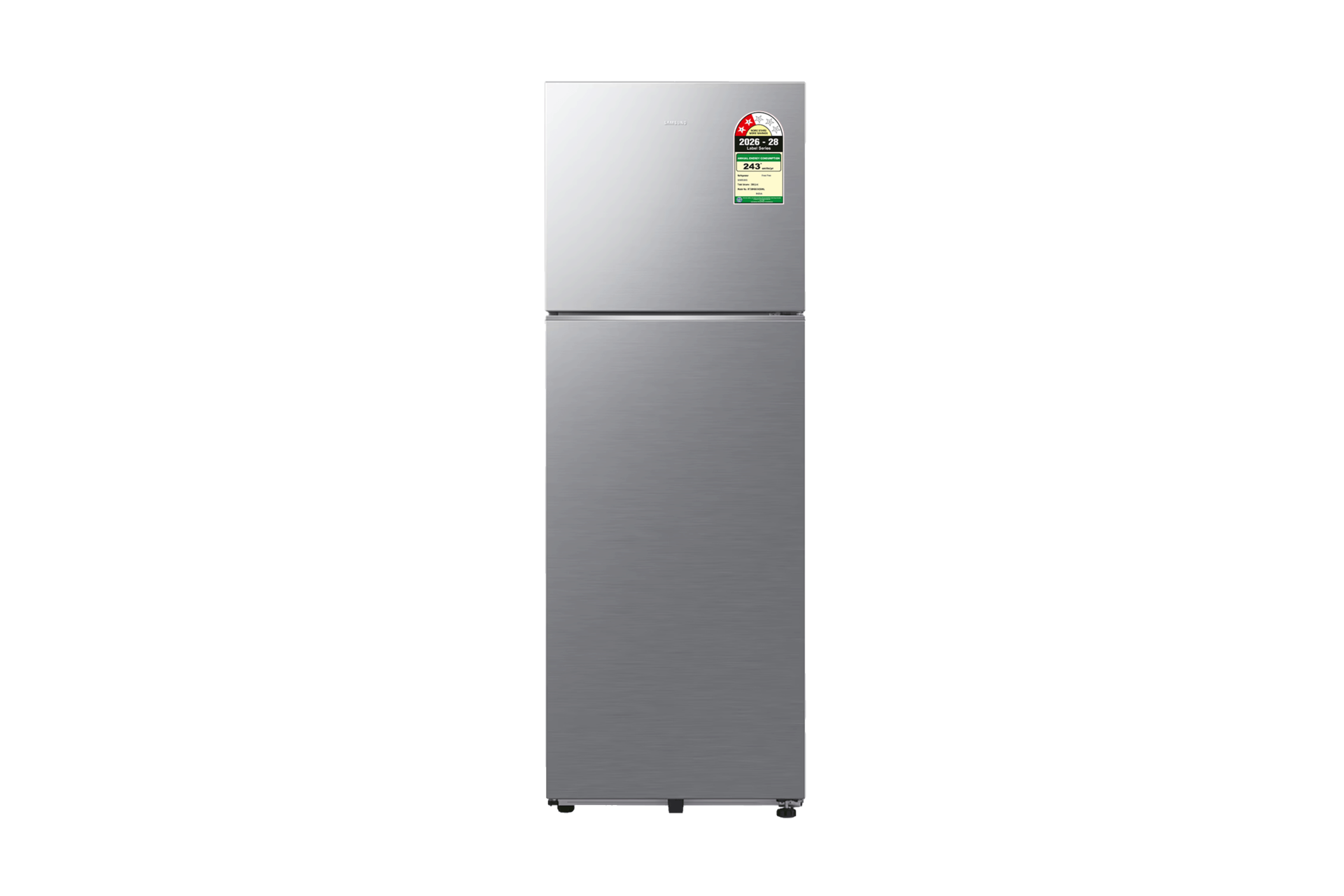 Two Door Refrigerator RT38HG5C42S8 and Front Load Washing Machine WW90DG5U24AX Refined Inox