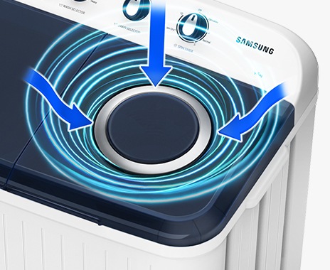 Samsung 11.5 Kg Semi-Automatic Washing Machine (Blue Lid, WT11A4600LL) The external air enters the air intake of the Air Turbo Drying System.