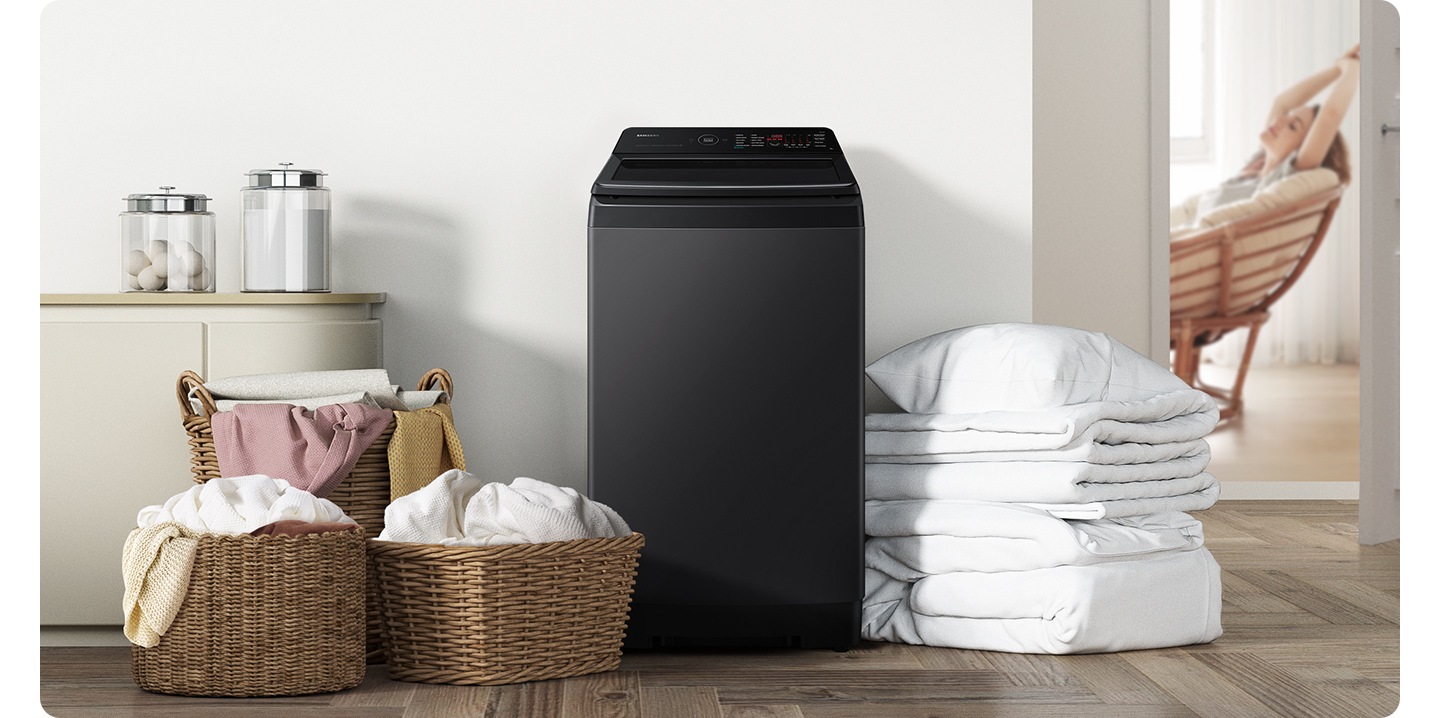 The WA4000B has a large capacity and can dry a large number of clothes, large comforters, and pillows.