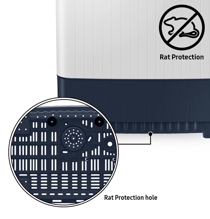 WT4000AM features rat protection function and the bottom of the washing machine is made of dense rat protective holes.
