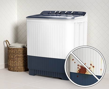 WT4000AM is installed in the laundry room cleanly without rust.