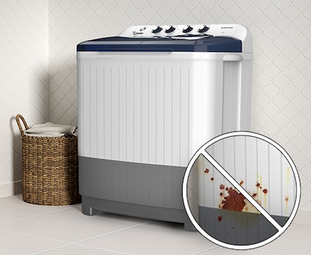 WT3000MM is installed in the laundry room cleanly without rust. for Samsung 7 Kg Semi Automatic Washing Machine
