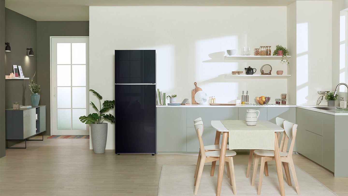 The refrigerator is installed in the Kitchen.