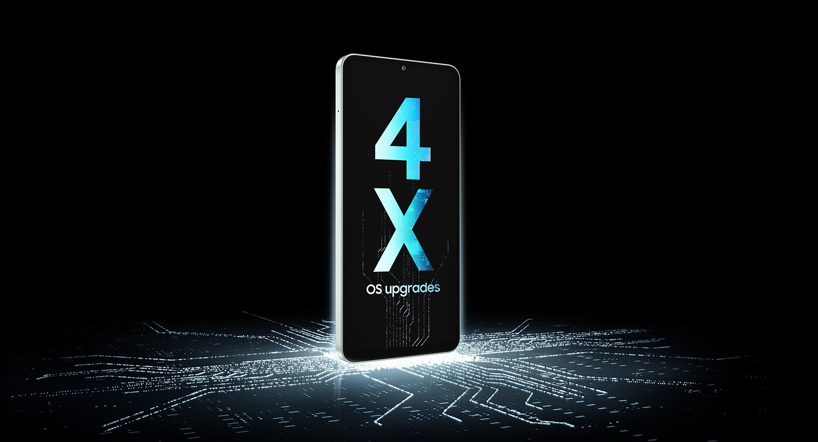 Two Galaxy A06 5G's are shown next to each other with text indicating 'Up to 4 times OS upgrades' and 'Up to 4 years security updates'.
