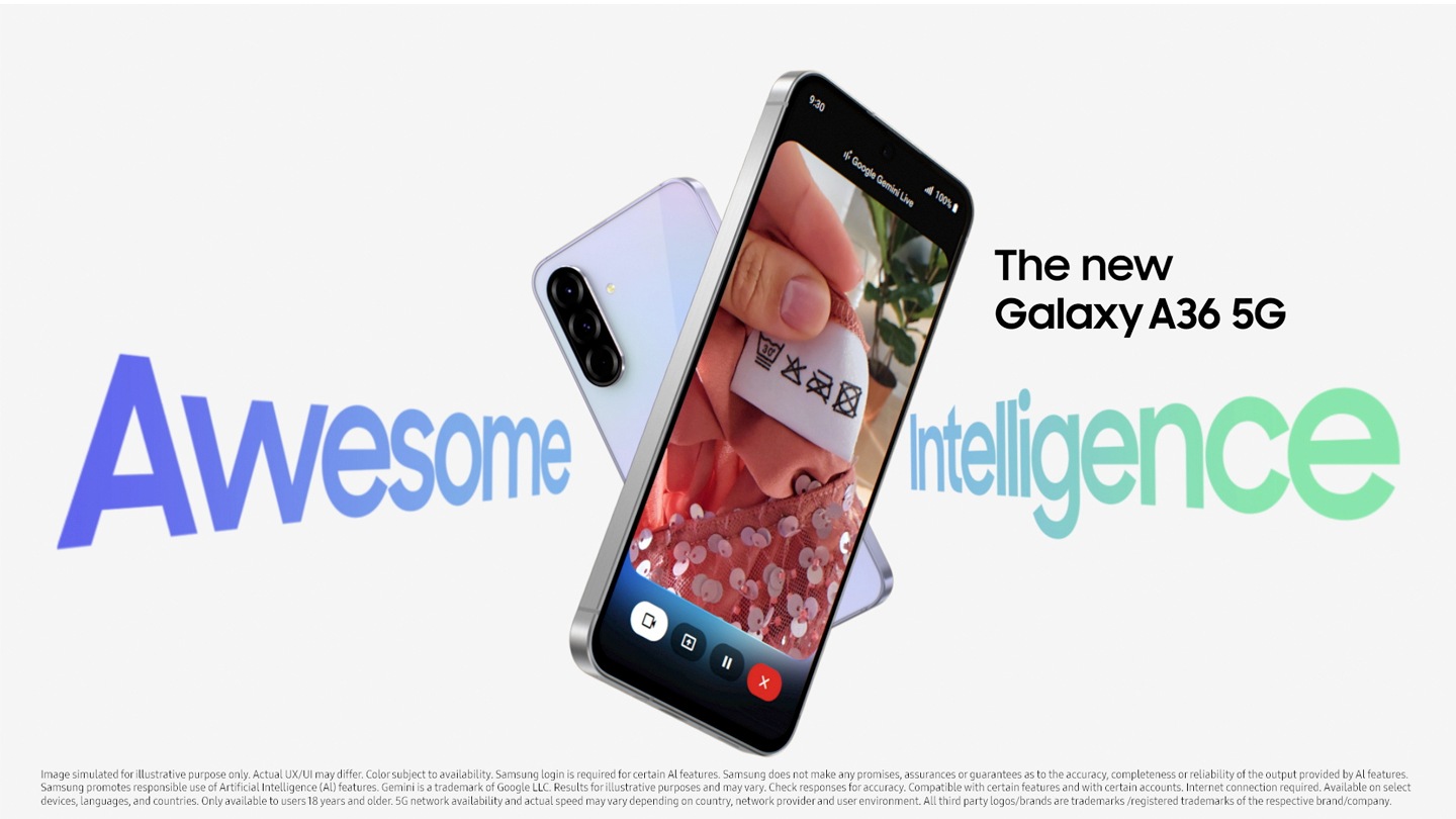 12GB RAMと256GBストレージを搭載したGalaxy A36 5G、Awesome Lavender