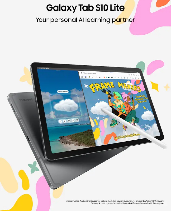 Galaxy Tab S10 Lite 5G, GB Memory Gray Specs Samsung India