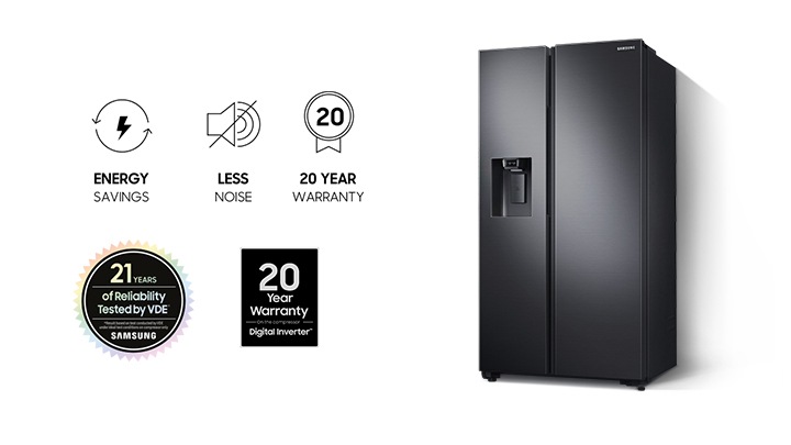 Buy 692L Side by Side Refrigerator Black RS72A50K1B4 Samsung India