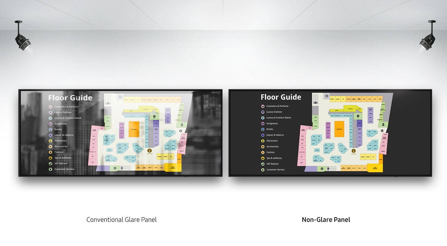 Ensure critical information is always visible Non-Glare