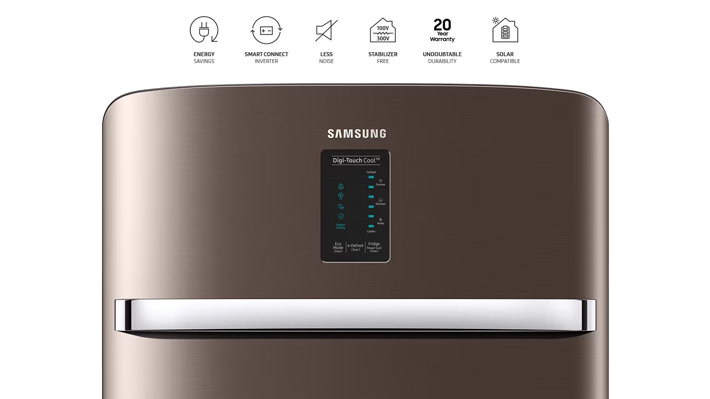 Samsung 189 Liters 5 Star Single Door Fridge (Orange Blossom Green, RR21C2E25NL) Digital Inverter Technology