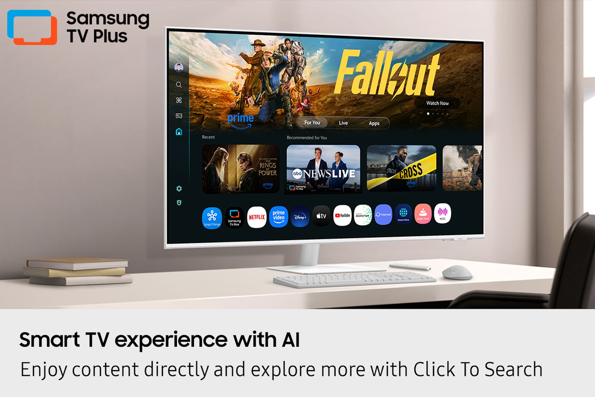 80 cm (32) M7 UHD 4K Smart Monitor (2025) featuring Smart TV experience with AI White