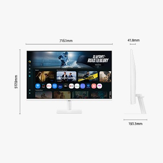 80 cm (32) M7 UHD 4K Smart Monitor (2025) featuring Smart TV experience with AI White