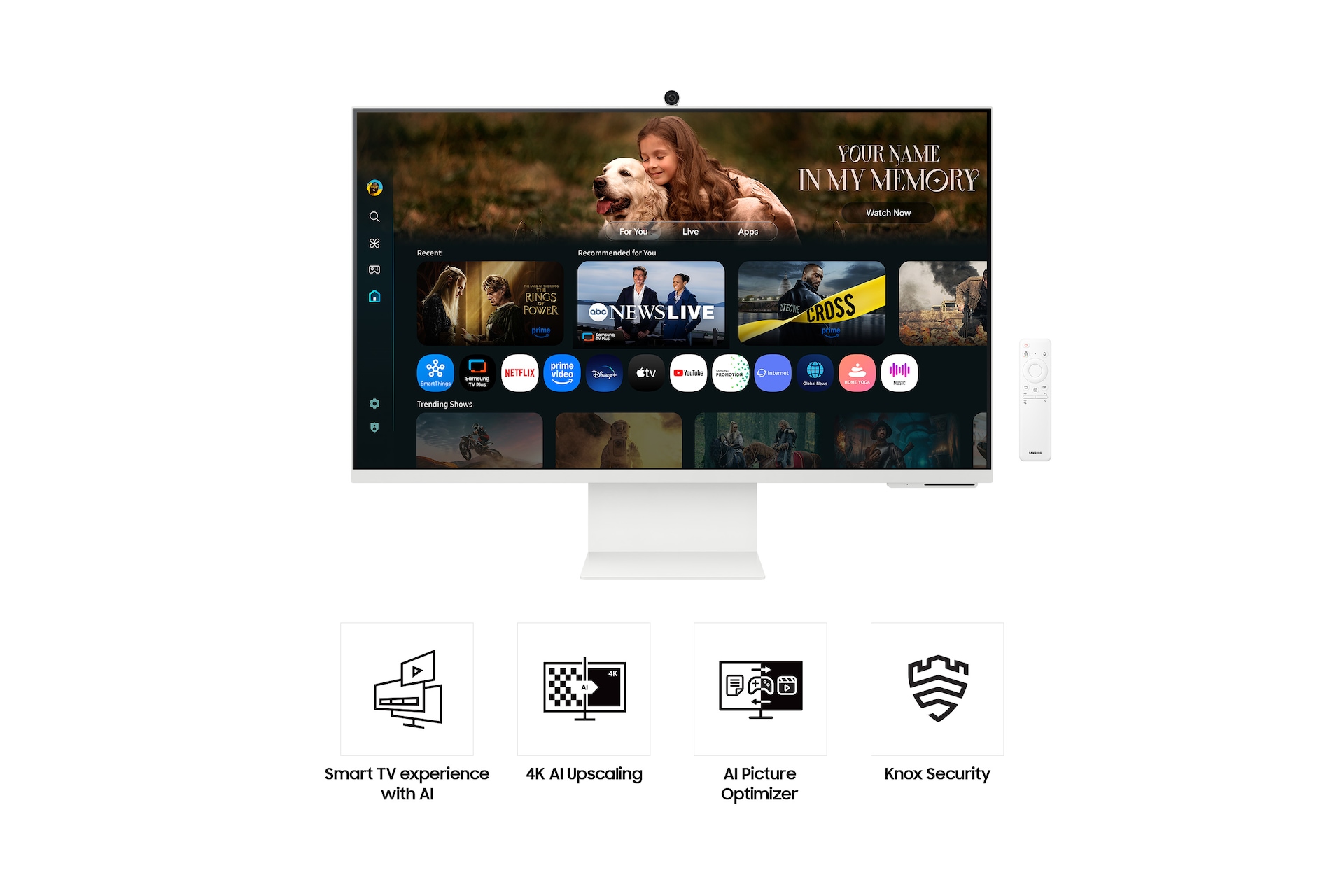 80 cm (32) M8 UHD 4K AI Smart Monitor with Smart TV experience White