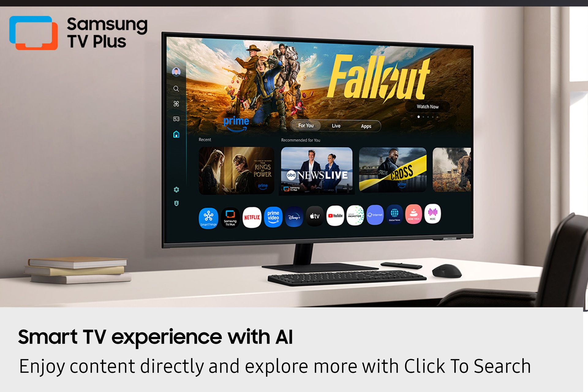 1.08 m (43) M7 UHD 4K Smart Monitor (2025) featuring Smart TV experience with AI Black