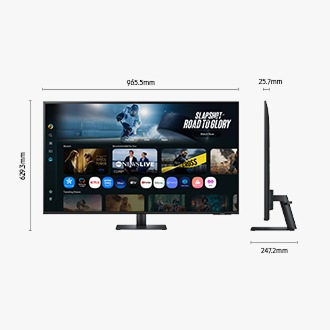 1.08 m (43) M7 UHD 4K Smart Monitor (2025) featuring Smart TV experience with AI Black