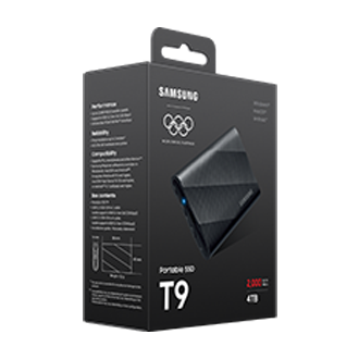 Portable SSD T9 USB 3.2 Gen 2x2 PKG-L-Perspective--Olympic- Black 