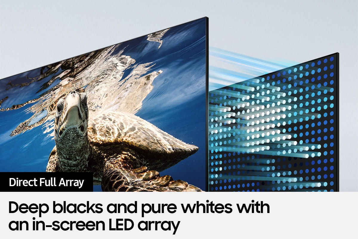 QLED TV Q80A with Direct Full Arrary is highlighted the picture contrast