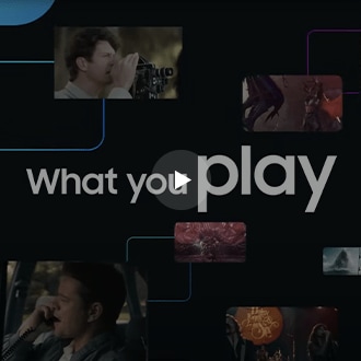 A Samsung Tizen OS screen displays content options.