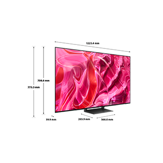 Dimension of 55 inch Samsung OLED S90C with Simple Plus Metal Stand.