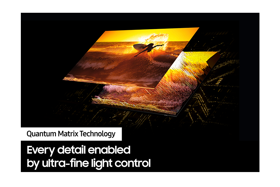 Neo QLED TV QN90C with Quantum Matrix Technology discovers great detail in in both the darkest and brightest scenes.