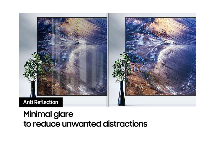 Neo QLED TV QN90C with Anti Reflection screen displays clear image