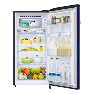 RR21H2G25BB, Single Door Refrigerator with Horizontal Curve Design 189 L Begonia Blue
