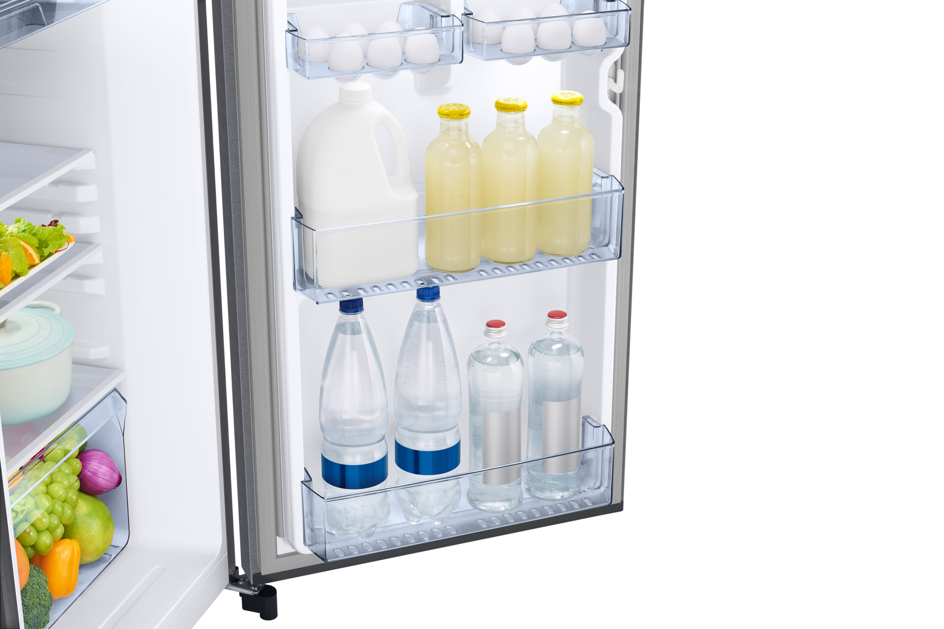 RR21H2G25S8, Single Door Refrigerator with Horizontal Curve Design 189 L Detail5-Door-Bin Metallic Silver 