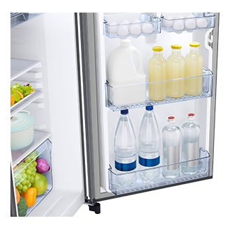 RR21H2G25S8, Single Door Refrigerator with Horizontal Curve Design 189 L Detail5-Door-Bin Metallic Silver 