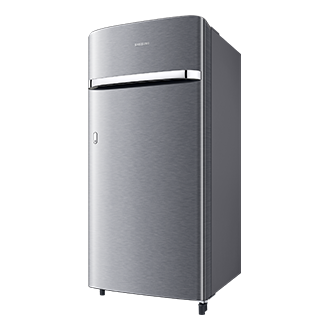 RR21H2G25S8, Single Door Refrigerator with Horizontal Curve Design 189 L R-Perspective Metallic Silver 