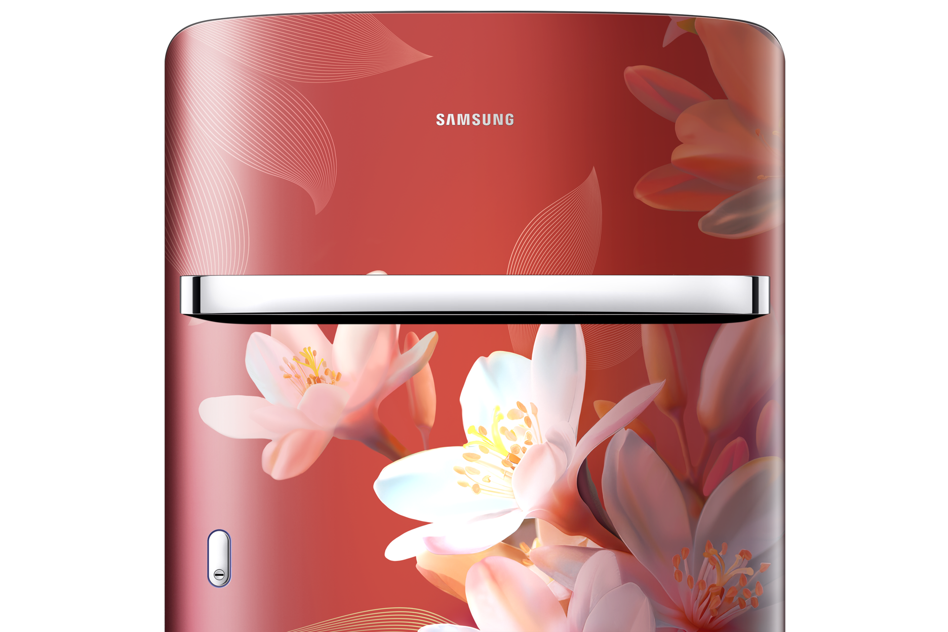 RR21H2G25WR, Single Door Refrigerator with Horizontal Curve Design 189 L Wild Lily Red