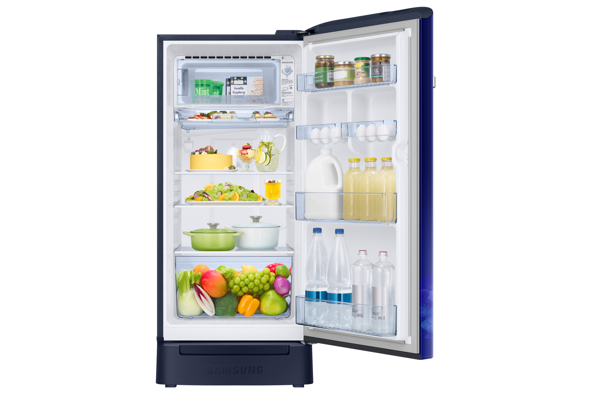 RR21H2H24 1Door Refrigerators with Digi-Touch Cool™ RR21/RR23 Front-Open-With-Food Blue 