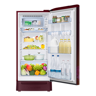 RR21H2H24 1Door Refrigerators with Digi-Touch Cool™ RR21/RR23 Front-Open-With-Food Red 