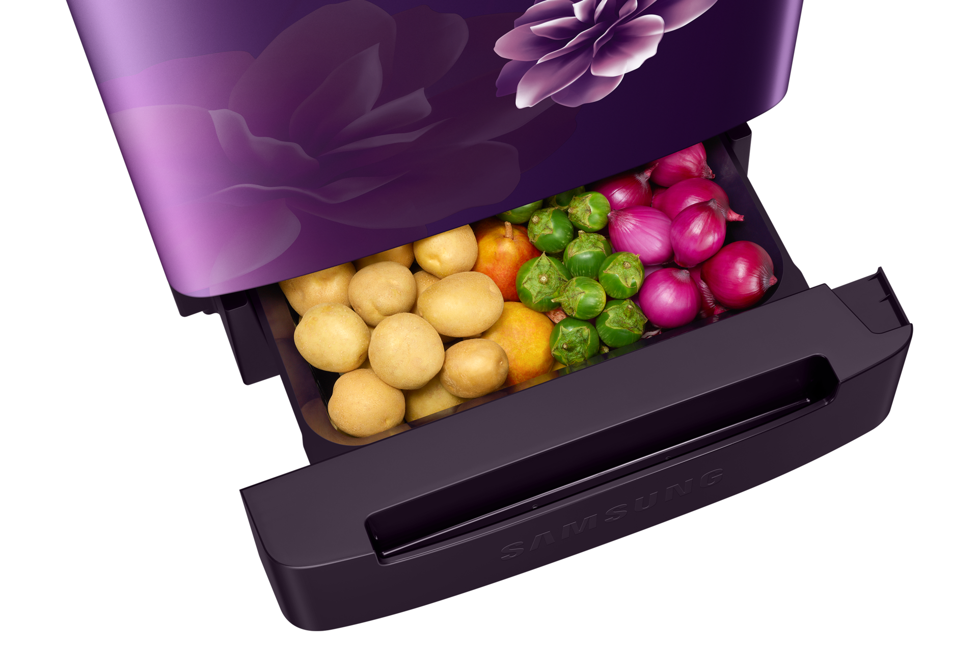 RR21H2H25 RR2000TH 1Door Refrigerators with Digi-Touch Cool™ RR21/RR23 Detail1-Base-Stand-Drawer Purple 