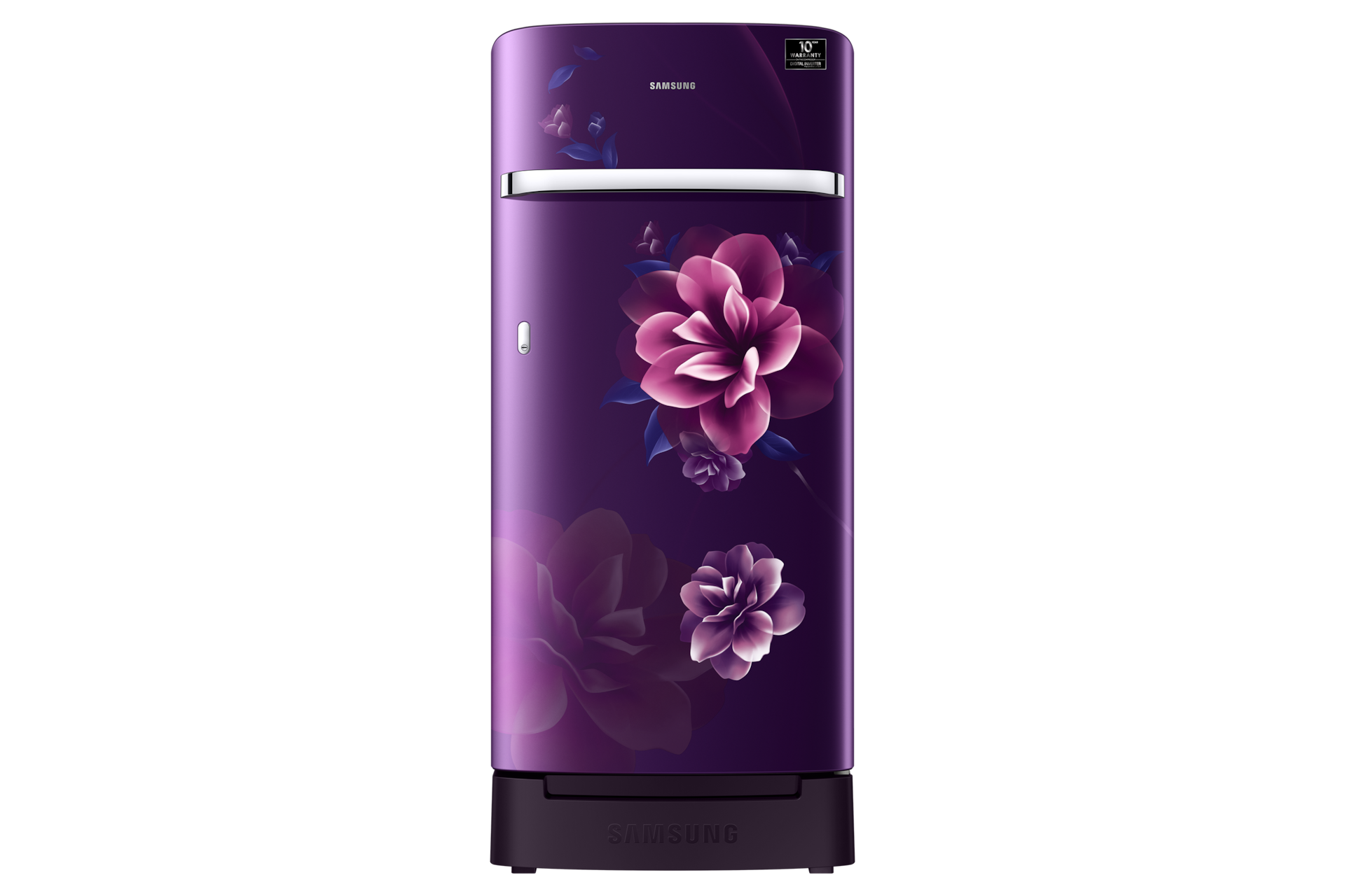 rr21h2h25cr, single door refrigerator with horizontal curve design 189 l purple
