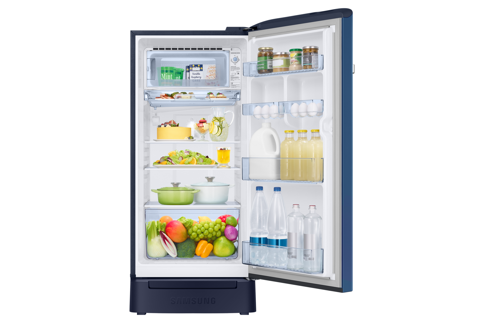 RR21H2H25 RR2000TH 1Door Refrigerators with Digi-Touch Cool™ RR21/RR23 Front-Open-With-Food Blue 