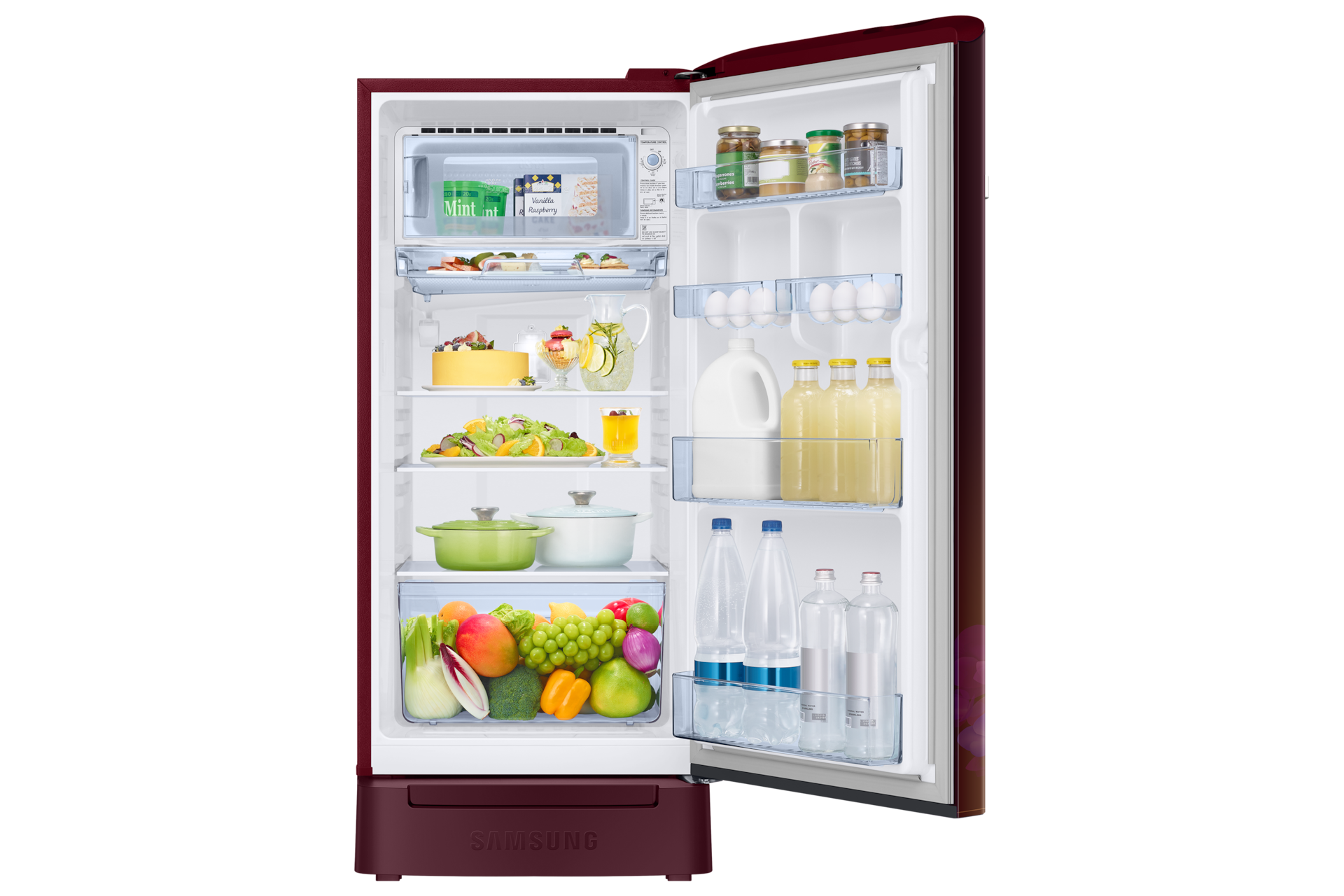 RR21H2H25 RR2000TH 1Door Refrigerators with Digi-Touch Cool™ RR21/RR23 Front-Open-With-Food Red 