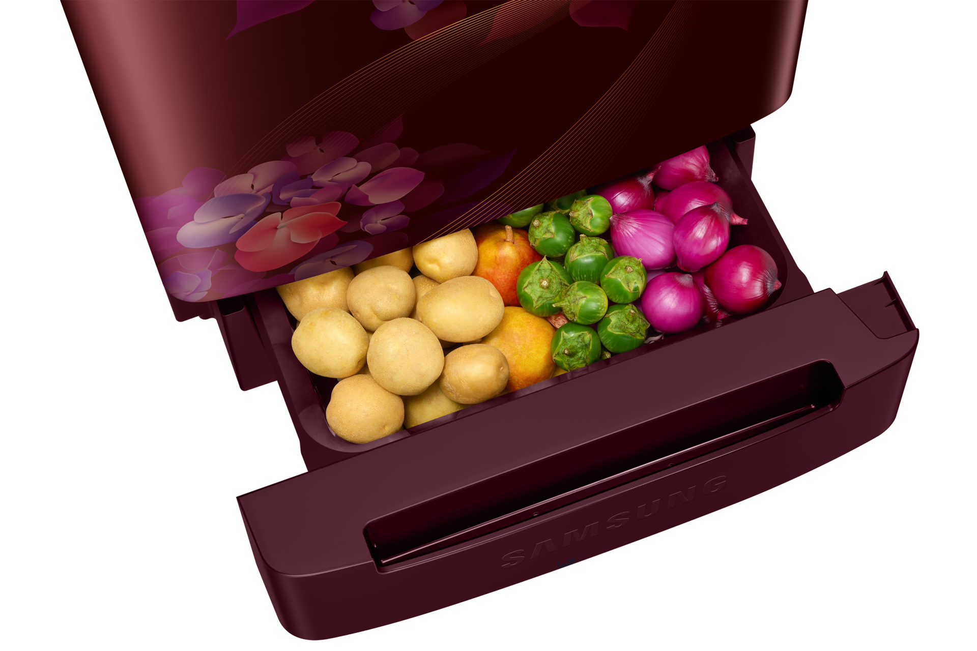 RR21H2H25 RR2000TH 1Door Refrigerators with Digi-Touch Cool™ RR21/RR23 Detail1-Base-Stand-Drawer Red 